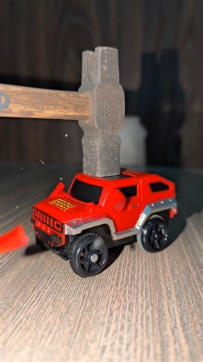 Smashed toy car with hammer #ias #anime