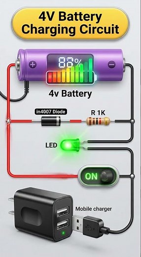 4V Battery Charging Circuit | Simple DIY Charger | Automatic Battery Charging System Tutorial