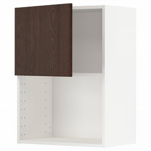 METOD wall cabinet for microwave oven, white/Sinarp brown, 60x80 cm  - IKEA Norway