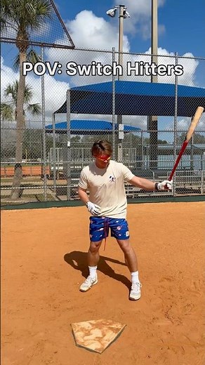POV: Switch Hitters 🤣 #baseball #comedy #switchhitter #hitter #homerun #baseballplayers