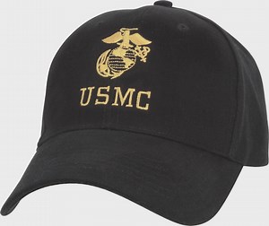 Black USMC Globe & Anchor Logo Adjustable Cap Baseball Hat - Etsy