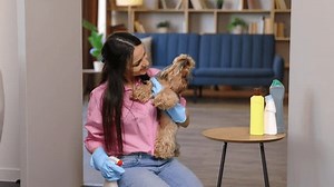 Young Pretty Woman Wearing Rubber Gloves Stock Footage Video (100% Royalty-free) 3466874495 | Shutterstock