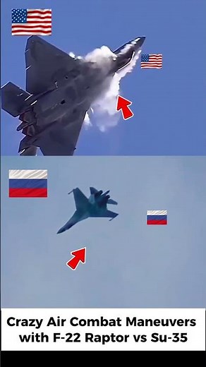 Crazy Air Combat Maneuvers : F-22 Raptor vs Su-35#shortvideo
