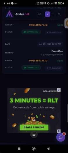 Aruble.net Withdraw Earnings