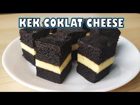 Kek Coklat Cheese Moist Kukus - Resepi Mudah Sukatan Cawan | Chocolate & Cheese Layer Cake