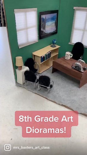 8th grade diorama isometric rooms! This was a super fun group project! #artteachersoftiktok #artteacher #isometricroom #diorama #tinythings #middleschoolteacher #middleschool #artclass #arteducation #strangerthings #theoffice #arteducator #tinyhouse #dioramamaker #dioramaart #dioramas