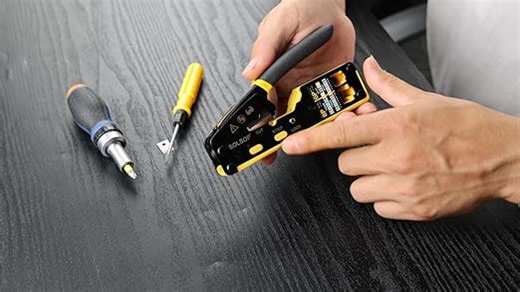 Solsop RJ45 Crimpzange Set - Cat6 Crimpzange für Cat5 Cat5e Cat6 Stecker, Professionel Durchgang Crimpwerkzeug RJ45