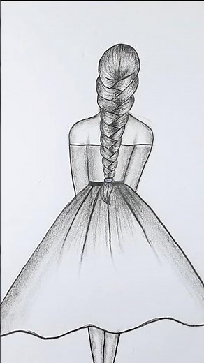 Pencil sketch for beginner || Girl easy drawing