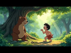 🌿 Mowgli Aur Baloo Ki Dosti | Urdu Kahani | Jungle Book Cartoon | Friendship Story for Kids