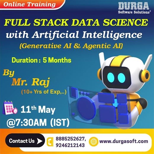 FULL STACK DATA SCIENCE with Artificial Intelligence Online Training @ DURGASOFT #durgasoft #shorts