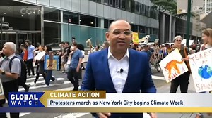 14 reactions | Tens of thousands of people have taken to the streets of New York, calling for increased action against #climatechange. The annual Climate Week coincides with the UN General Assembly, and UN Secretary General Antonio Guterres is convening a new Climate Ambition Summit on Wednesday. Jody Jacobs reports. | CGTN Global Watch | Facebook