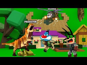 Predators Attack In Oggy Village | With Cokroaches | In Minecraft