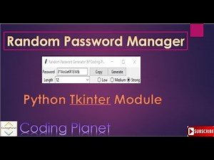 Random Password Generator || Python Tkinter Module || Mini Projects || Coding Planet