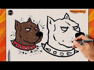 How to draw a pitbull step by step