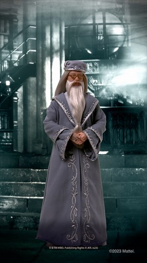 18K views · 98 reactions | Professor Albus Dumbledore – The third doll in our Harry Potter Design Collection is one of the greatest wizards of modern times. ​ This lifelike recreation features Marvolo Gaunt's cursed ring which holds the Resurrection Stone, his signature robe, and half-moon glasses.​ Get this collector doll on November 22 at 9 AM PT at bit.ly/HarryPotterDesignCollectionDumbledoreDoll. | Mattel Creations | Facebook