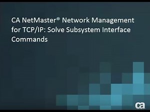 CA NetMaster Network Management for TCP/IP: Solve Subsystem Interface Commands