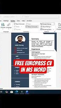 Create Best CV for Free in MS Word #Word #shorts #CV