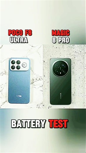 ⚡😱POCO F8 Ultra vs Honor Magic 8 Pro Battery Test 🔋 | REAL Drain Test (USA) 🔥 #shorts