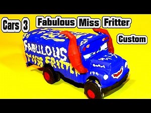 Pixar Cars 3 Custom Fabulous Miss Fritter Demolition Derby Crazy 8 Car with Primer Lightning McQueen