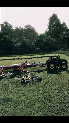 John Deere 6R 145 Gras schwaden #ls25 #landwirtschaftssimulator25 #farming