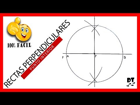 🖊📐 Como trazar rectas perpendiculares con regla y compás desde un punto interior paso a paso