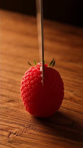 🍓 Satisfying Raspberry Cutting ASMR – Relaxing Slow-Motion Fruit Slice 🍓 | Mind Relax Cutting