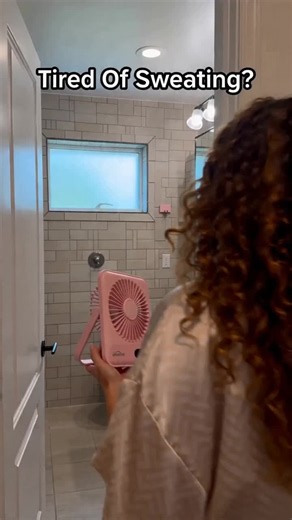 Portable Pink Fan Rechargeable — 100 Speeds Cooling Hack