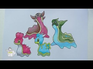 Drawing Pokemon: No. 422 Shellos; No. 423 Gastrodon