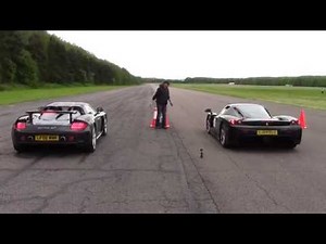 Ferrari Enzo vs Porsche Carrera GT @ Hypermax..The Ultimate Drag Race !