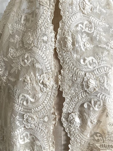 Rare Antique Tambour Lace Raised Floral Applique Salvaged Lace - Etsy