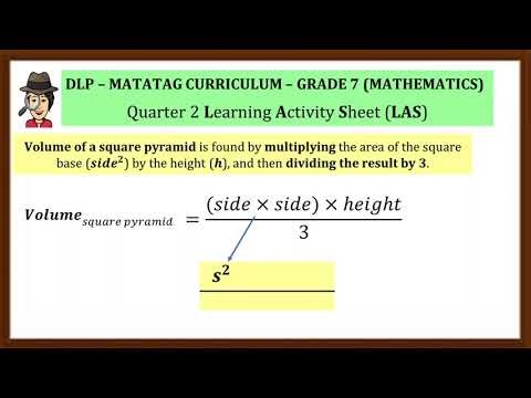 Math 7 Video-Based DLP Quarter 2 LAS 17 👉 Finding the Volume of Square Pyramids Made Easy! 📐🏰✨