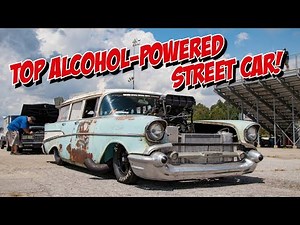 Richie Crampton’s ‘57 Chev wagon at Drag Week 2018