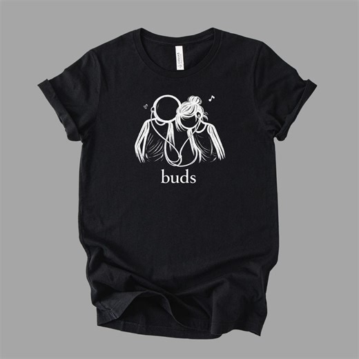 Buds - Music Friendship Shirt, Headphone Friends Tee, Minimalist Music Lover Gift, Best Friends Music Shirt, Indie Aesthetic Tee - Etsy