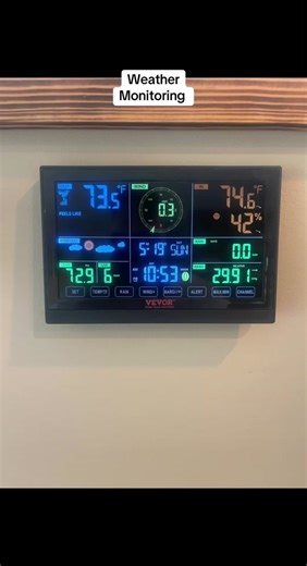 Today I installed the Vevor 7-in-1 weatherstation. With a solar wireless outdoor sensing the calculates inside and outside temperature along with wind speed and direction and rainfall amount. Also the UV index and the humidity along with the barometer. Wi-Fi remote connection where you can realize real time data transmission which is available on PC and mobile devices. #v#vevorw#weatherw#weatherreport