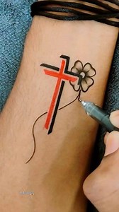 Beautiful Cross tattoo _floral elements 👈🌹 #tattoo #crosstattoo #reels #exploremore #trending #tattooart #tattooideas #viral | Mr Artist