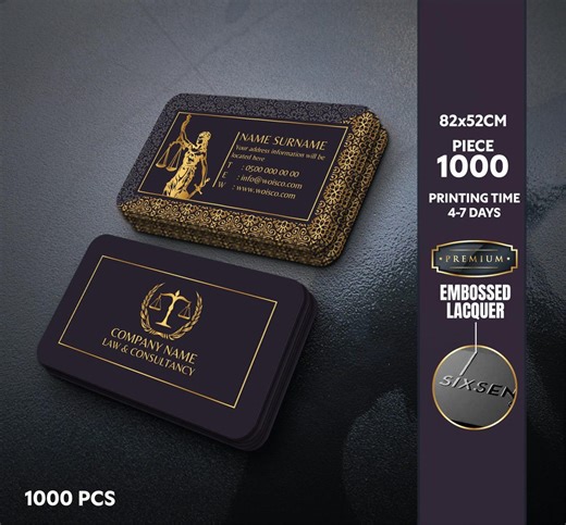 1000 Pcs Lawyer Business Card Printing • 2-sided Matte • 700–750GSM Thick • Embossed Spot UV • Law Firm Cards - Etsy