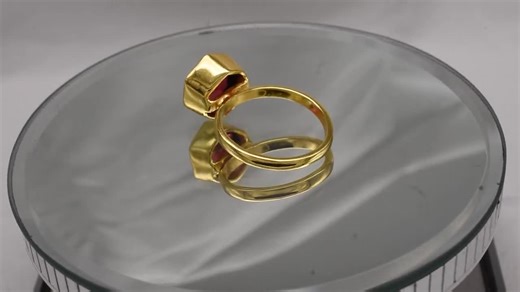 Pink Tourmaline Hexagon Ring: 18k Gold Filled Sterling Silver