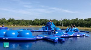 SouthTown Wake Park, a 25-acre cable wakeboarding facility, debuted a new floating obstacle course this season. The adventure park opened last year in Rock Hill (about 30 miles south of Charlotte) and is home to two ponds outfitted with SESITEC overhead cable ski rigs and stunt features to create the ultimate boat-free extreme wakeboarding experience. The Union Aqua Park, an inflatable course that floats atop the water and features climbing, bouncing and jumping challenges, is new for 2019. | Ax