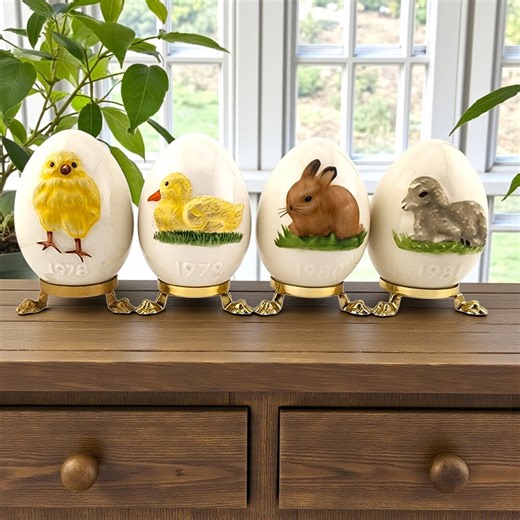 Vintage Goebel Porcelain Easter Eggs 1978, 1979, 1980 and 1981 - Etsy