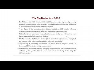 The Mediation Act, 2023 Explained – Key Provisions, Benefits & Impact