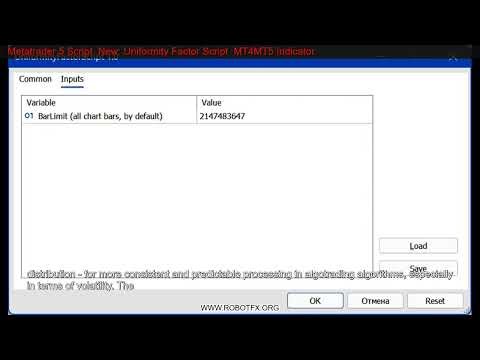 Metatrader 5 Script New: Uniformity Factor Script MT4MT5 Indicator