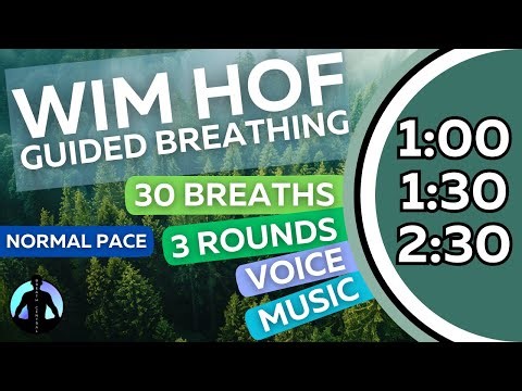 WIM HOF Guided Breathing | 30 Breaths 3 Rounds Normal Pace | Up to 2:30min