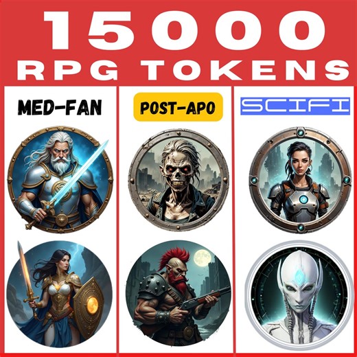 15000 Digital Tokens for RPG : Fantasy, Sci-fi, Post-apo Characters and Ennemies , Ready to Play (digital Download) - Etsy