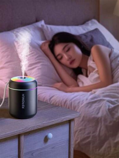 1pc Aroma Diffuser With 7-Color Ambience Light, Portable USB Powered Nightlight Air Humidifier For Home Office Desktop Bedroom Car Use, Quiet And Mute Gifts Birthday Graduation | SHEIN