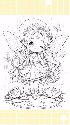 Chibi Fairy Coloring Pages | Moon Fairy Coloring Sheets | Printable Kawaii Coloring Book | Digital Download - Etsy