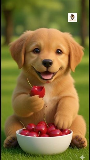 This puppy's reaction to eating a cherry is everything! ✨