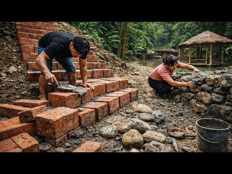 Together With Wife - Building Steps - Building Stone Walls - And Some Other Things