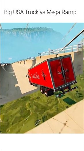 Big USA Truck vs Mega Ramp Crashes 😱 #beamng #beamngdrive #automobile #shorts #gaming