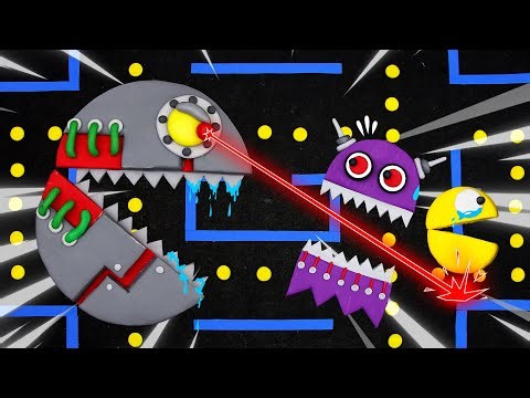 Pacman Stop Motion ASMR | Pacman Transforms Into A Destroying Robot Fighting To Protect The Map Game