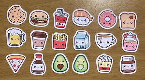 Cute Food Stickers - Set of 18 | Perfect for Planners, Bullet Journals, and Laptops | High-quality Vinyl Stickers - Etsy